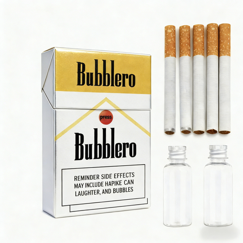 Bubblero cigarette-style bubble toy set on a white background
